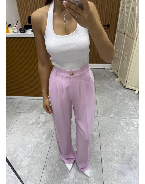 Premium Palazzo Pembe Pantolon