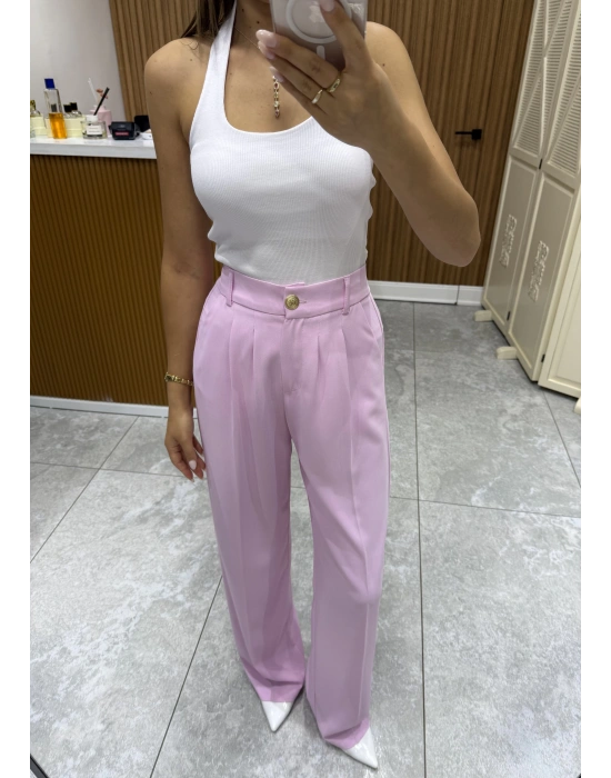 Premium Palazzo Pembe Pantolon
