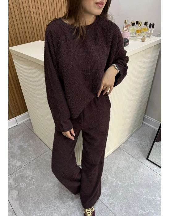 Sweat Pantolon Kahve Takım