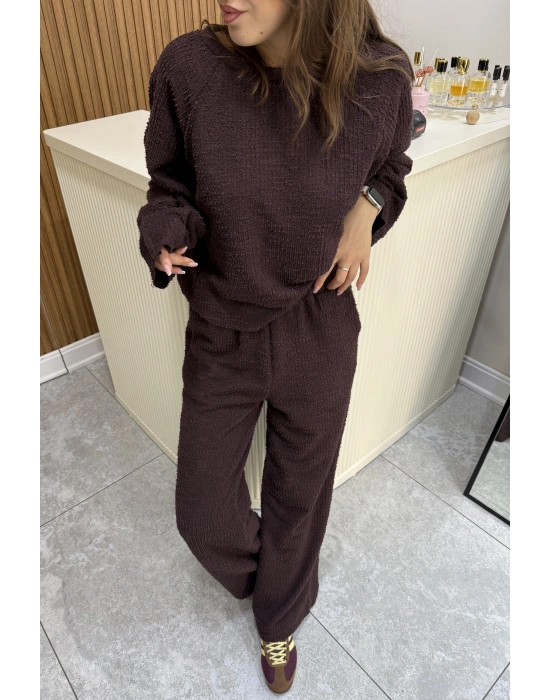 Sweat Pantolon Kahve Takım