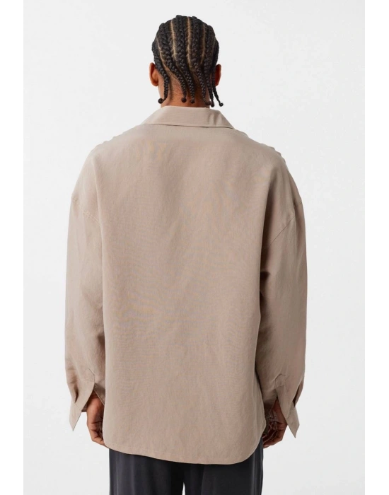 Tensel Sütlü Kahve Gömlek