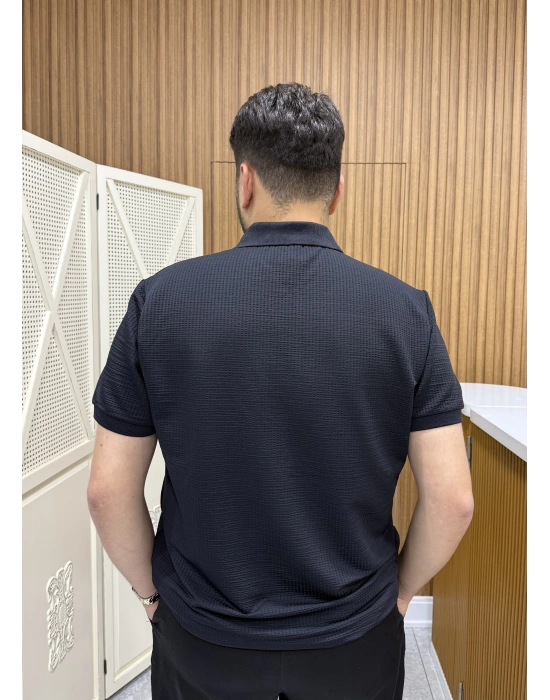 Yarım Fermuar Marka Model T-shirt Siyah
