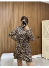 Payetli Leopar Elbise