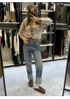Trok Taşlı Kahve Hırka