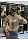 Trok Taşlı Kahve Hırka
