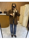 Süet Blazer Ceket Acı Kahve