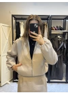 Marka Model Kaşe Bomber Ceket-Etek Bej Takım