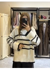 Marka Model Siyah Çizgili Kazak