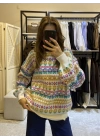 Vintage Renkli Kazak
