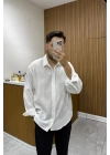 Tensel Oversize Beyaz Gömlek