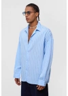 Mavi Beyaz Çizgili Gömlek