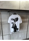 Marka Model Baskılı Tshirt Beyaz