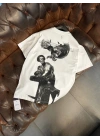 Marka Model Baskılı Tshirt Beyaz