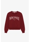 Baskı Detaylı Sweatshirt Bordo