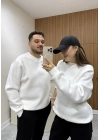Unisex Basic Sweat Beyaz