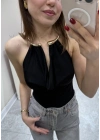 Aksesuar Detaylı Bluz Siyah
