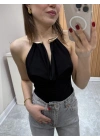 Aksesuar Detaylı Bluz Siyah