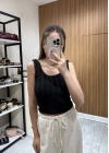 Sırt Dekolteli Bluz Siyah