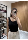 Sırt Dekolteli Bluz Siyah