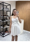 Boyundan Askılı Mini Elbise Beyaz