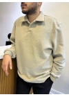 Taş Rengi Düğmeli Sweat