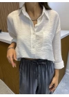 Marka Oversize Gömlek Beyaz