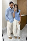 Baggy Keten Beyaz Pantolon