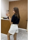 Beyaz Şort Etek