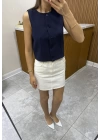Bisiklet Yaka Lacivert Yelek