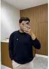 Bisiklet Yaka Marka Model Triko Kazak Lacivert