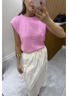 Bisiklet Yaka Pembe Merserize