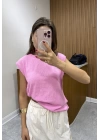 Bisiklet Yaka Pembe Merserize