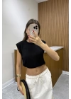 Bisiklet Yaka Siyah Merserize