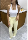 Boyundan Geçirmeli Fitilli Beyaz Bluz