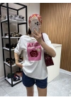 İbiza Baskılı Tshirt Beyaz