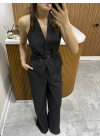 Kemer Detaylı Yelek Takım