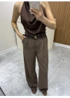 Kemerli Kadife Pantolon Kahve