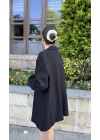 Keten Astarlı Ceket Siyah