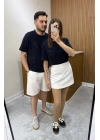 Keten Beyaz Şort