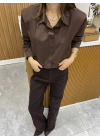 Marka Model Vatkalı Kahve Gömlek