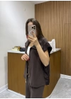 Marka Model Yelekli Kahve Eşofman Takımı
