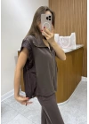 Marka Model Yelekli Kahve Eşofman Takımı