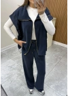 Marka Model Yelekli Lacivert Eşofman Takımı