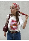 Meyve Baskılı Tshirt Beyaz