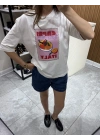 Meyve Baskılı Tshirt Beyaz