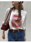 Meyve Baskılı Tshirt Beyaz