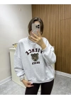 Nakış Detaylı Sweatshirt Gri