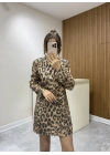 Payetli Leopar Elbise