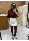 Polo Yaka Vatkalı Tshirt Bordo