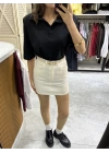Polo Yaka Vatkalı Tshirt Siyah